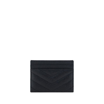 Saint Laurent Schwarzes Kalbsleder Bos Taurus Portemonnaie