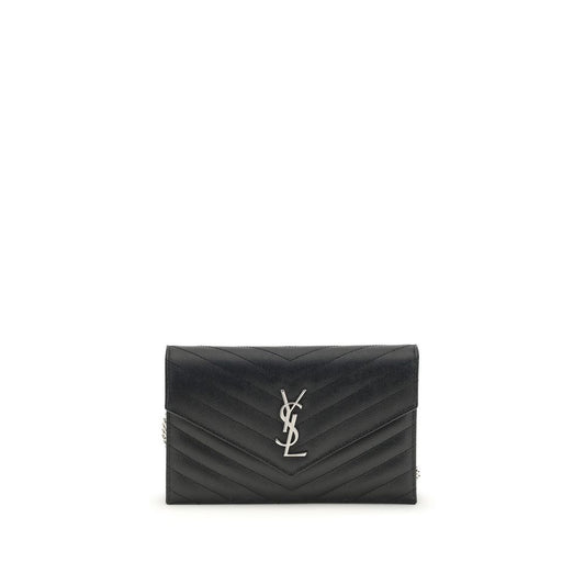 Saint Laurent Schwarze Bos Taurus Kalbsleder Schultertasche