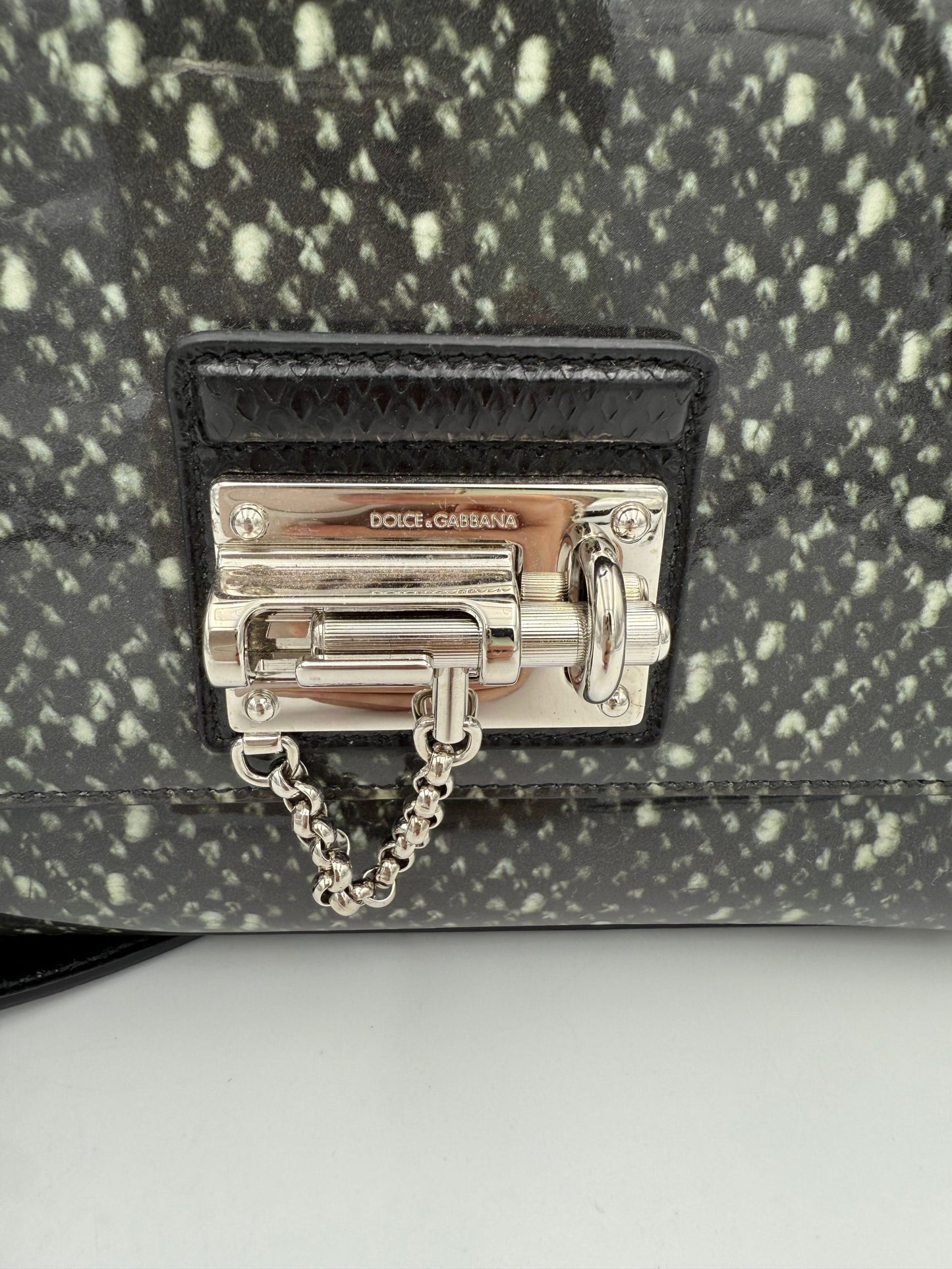 Dolce & Gabbana DOLCE & GABBANA Monica Handtasche aus Python und Lackleder