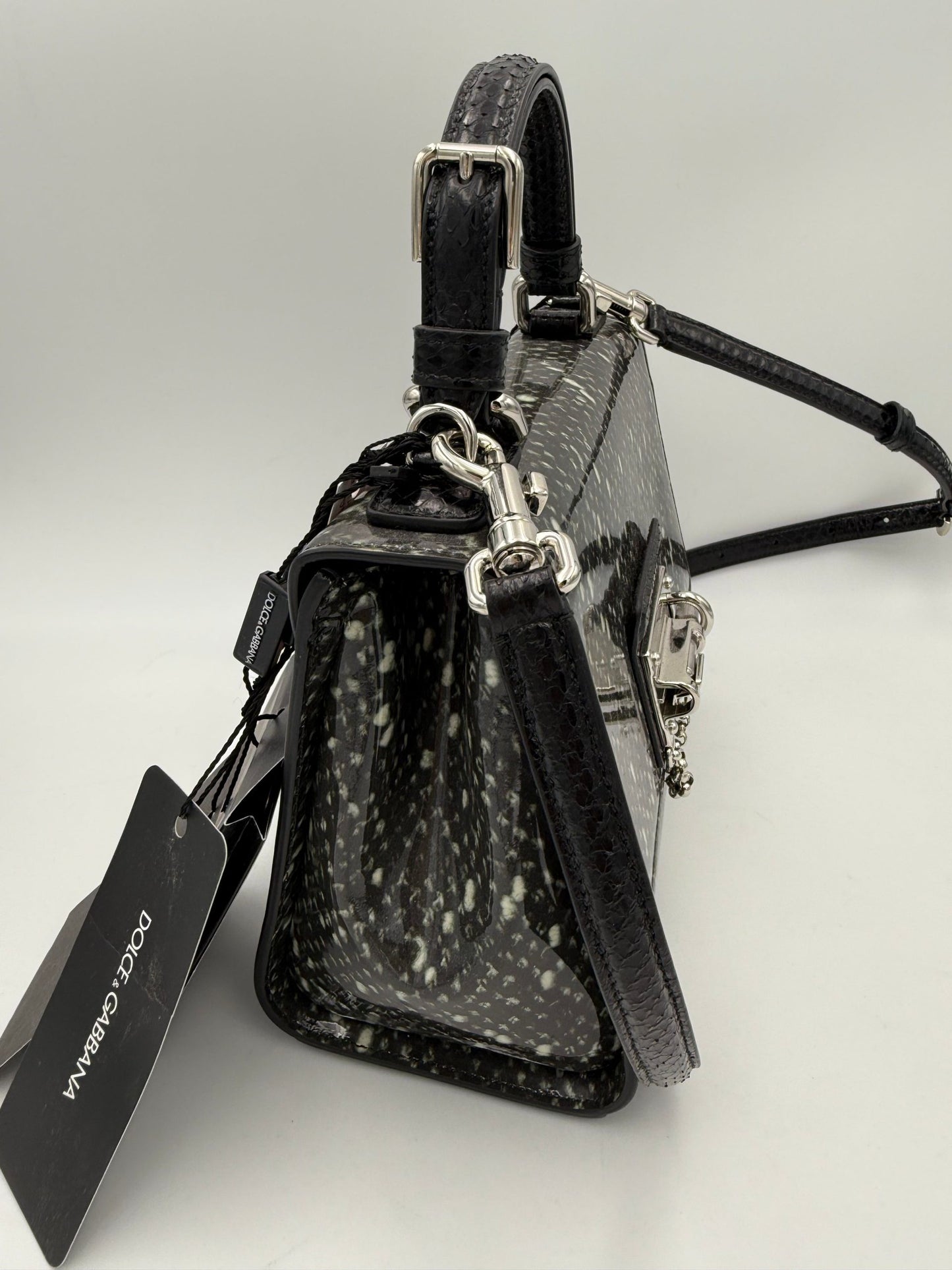 Dolce & Gabbana DOLCE & GABBANA Monica Handtasche aus Python und Lackleder