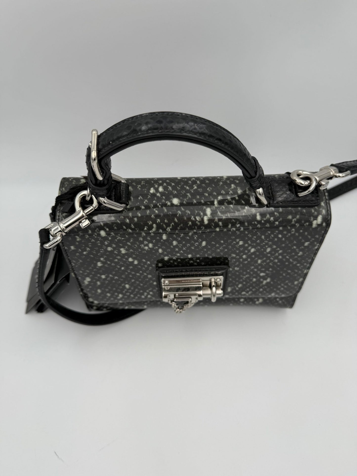 Dolce & Gabbana DOLCE & GABBANA Monica Handtasche aus Python und Lackleder