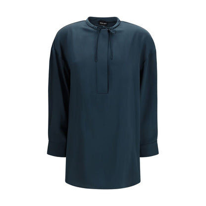Giorgio Armani Blaue Seidenbluse