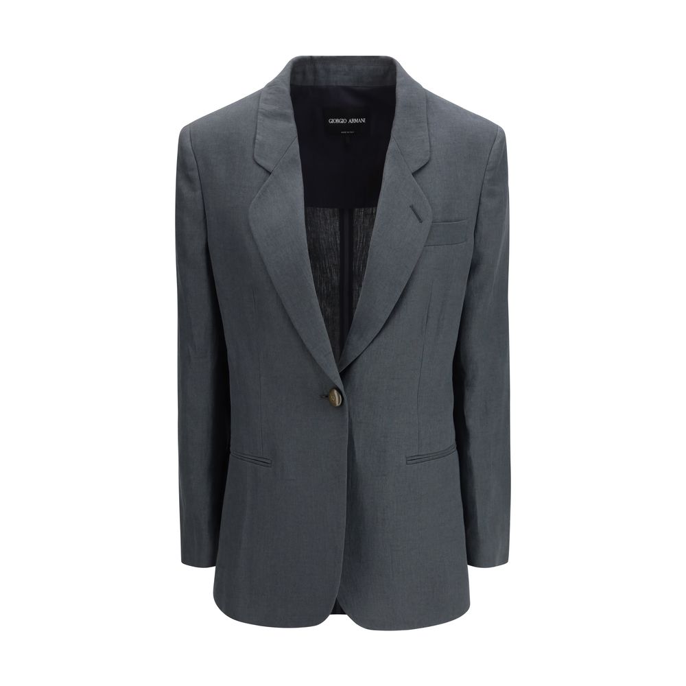 Giorgio Armani Braune Leinenjacke und Mantel
