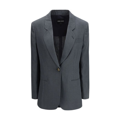 Giorgio Armani Braune Leinenjacke und Mantel