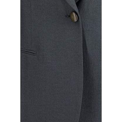 Giorgio Armani Braune Leinenjacke und Mantel