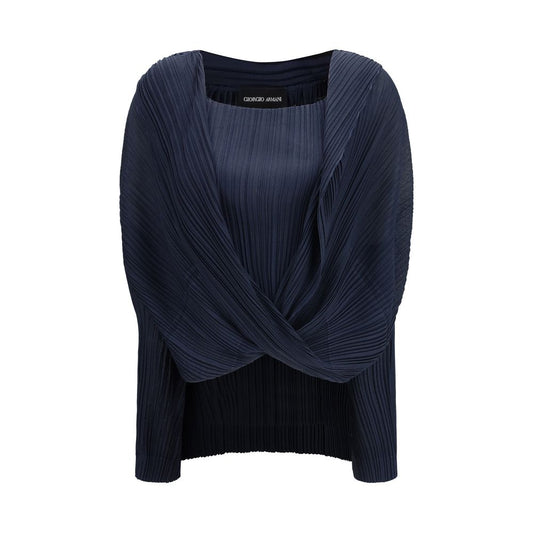 Giorgio Armani Blaue Viskose-Bluse