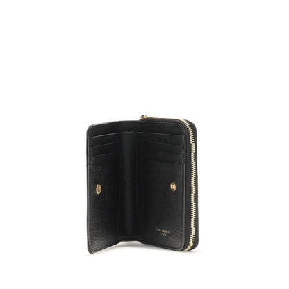 Saint Laurent Schwarzes Kalbsleder Bos Taurus Portemonnaie