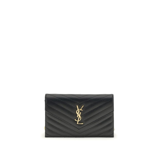 Saint Laurent Schwarze Bos Taurus Kalbsleder Schultertasche
