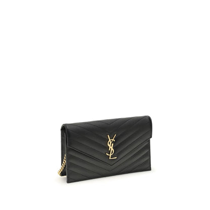 Saint Laurent Schwarze Bos Taurus Kalbsleder Schultertasche