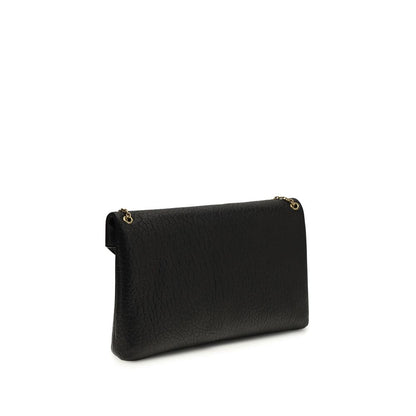 Saint Laurent Schwarze Lammleder Schultertasche Ovis Aries Aries