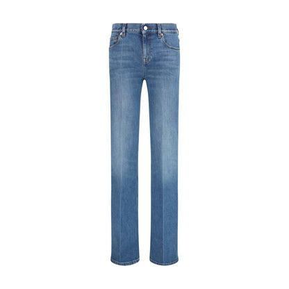 Gucci Blaue Baumwoll-Jeans mit ausgestelltem Bein