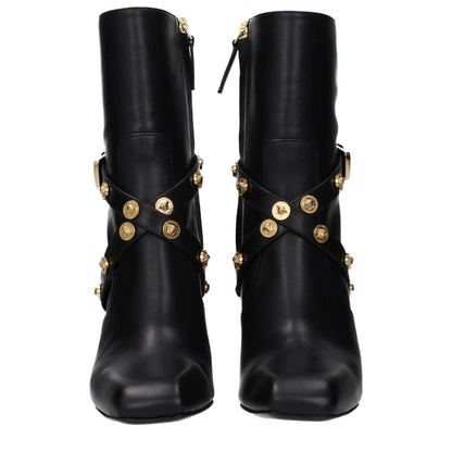Versace Schwarze Leder-Stiefeletten