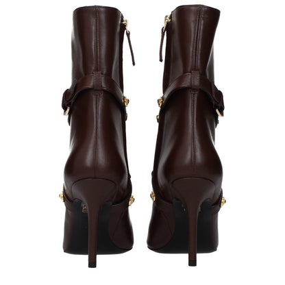 Versace Braune Lederstiefeletten