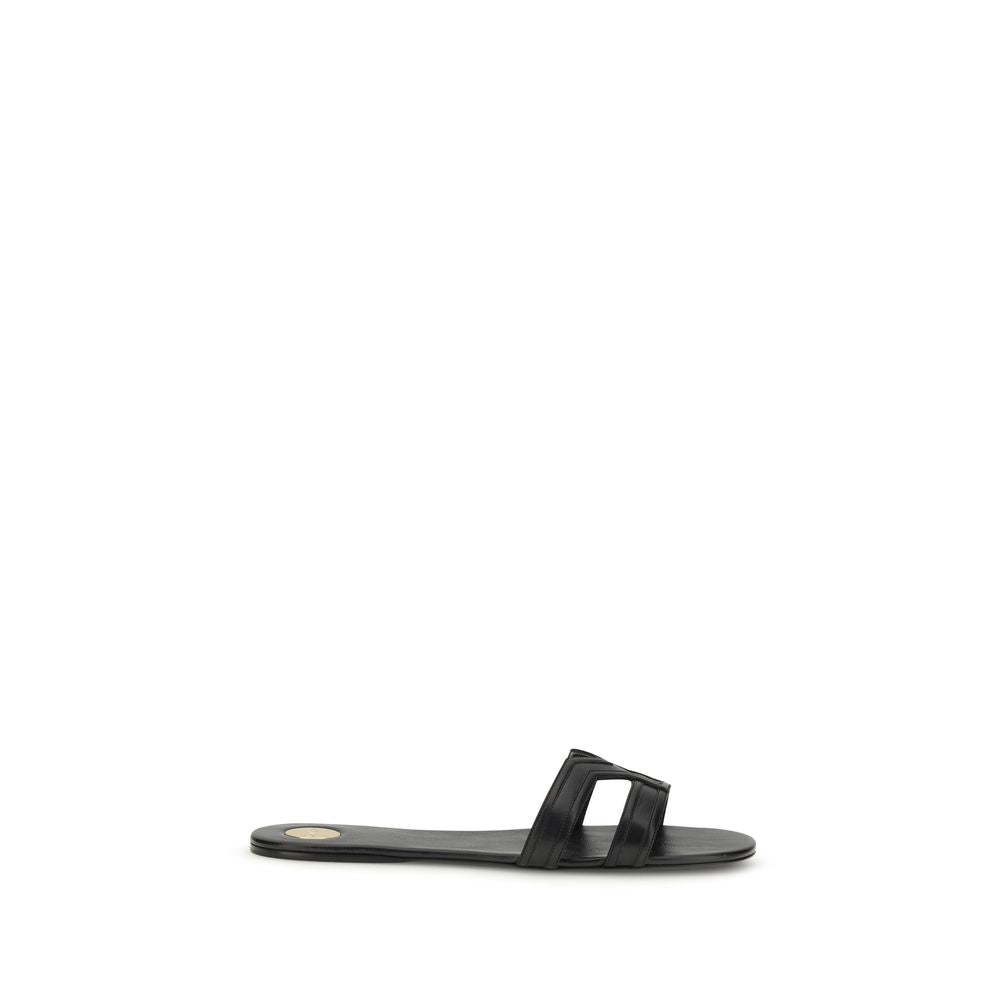 Saint Laurent Schwarze Bos Taurus Sandalen aus Kalbsleder