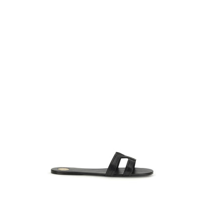 Saint Laurent Schwarze Bos Taurus Sandalen aus Kalbsleder