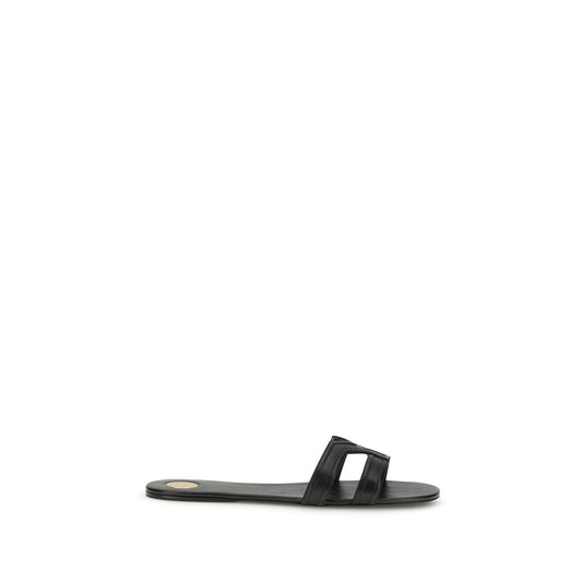 Saint Laurent Schwarze Bos Taurus Sandalen aus Kalbsleder