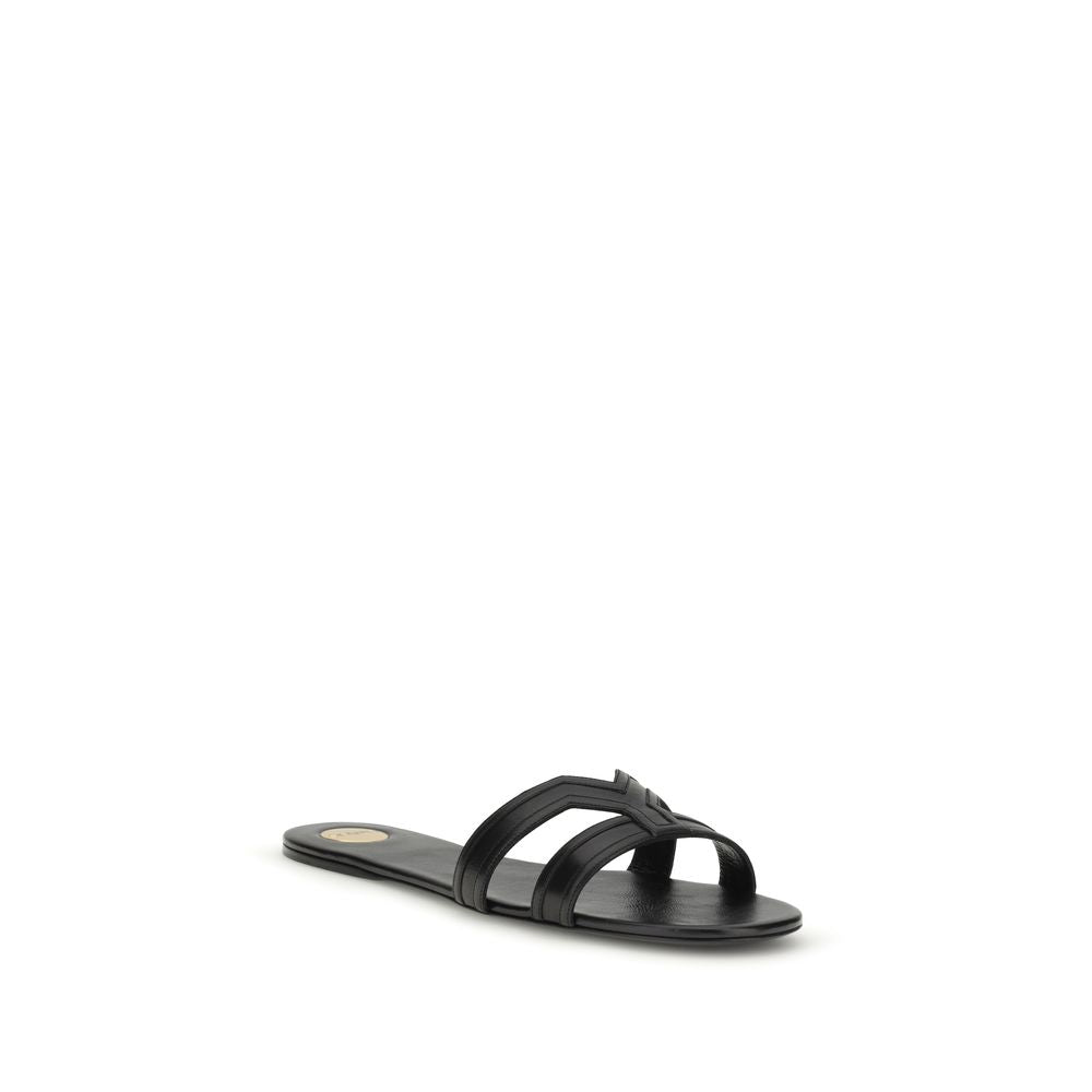 Saint Laurent Schwarze Bos Taurus Sandalen aus Kalbsleder