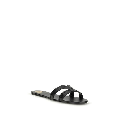 Saint Laurent Schwarze Bos Taurus Sandalen aus Kalbsleder