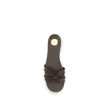 Saint Laurent Braune Sandalen aus Kalbsleder Bos Taurus