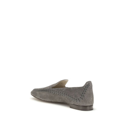 Giorgio Armani Graue Kalbsleder Bos Taurus Slipper-Loafer