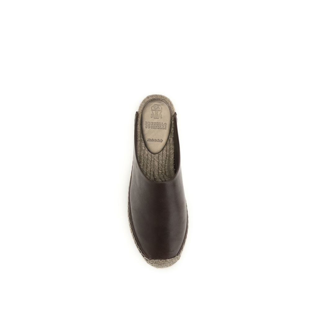 Brunello Cucinelli Braune Kalbsleder Bos Taurus Mules