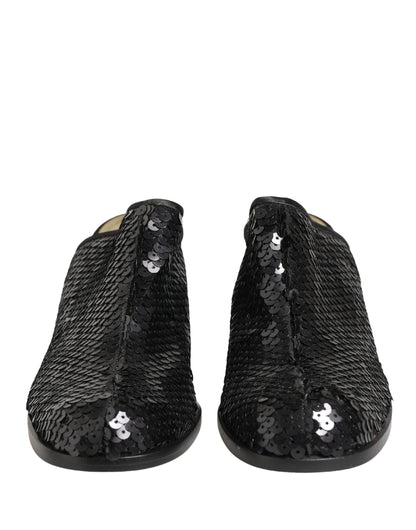 Dolce & Gabbana Schwarze Mules mit Pailletten
