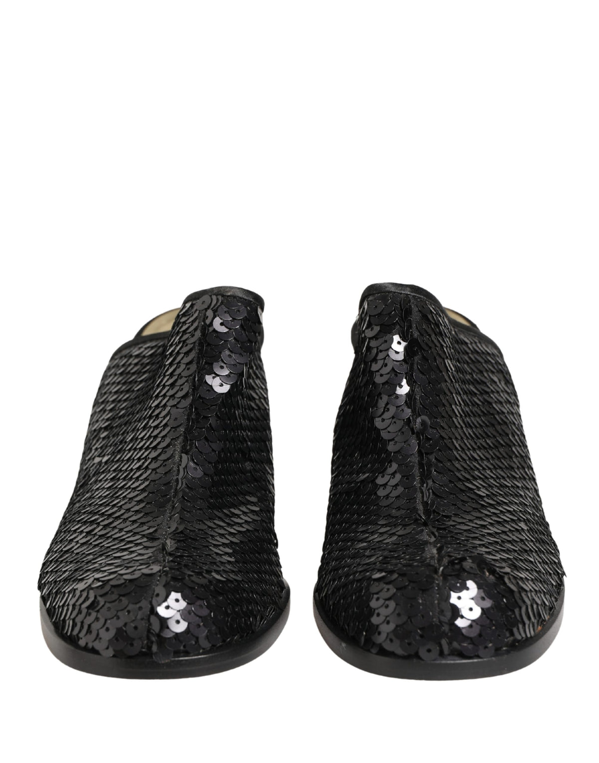 Dolce & Gabbana x Sergio Rossi Schwarze Pailletten-Mules