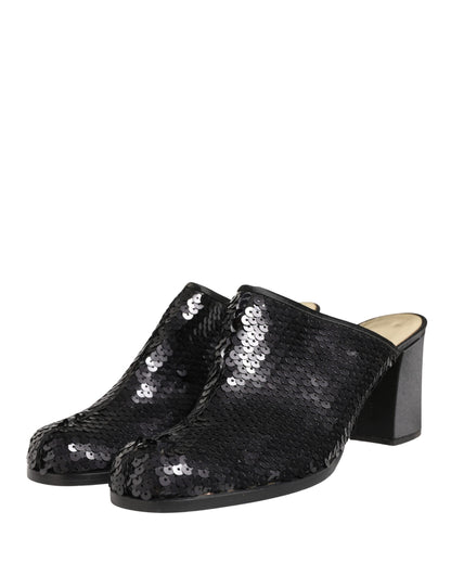 Dolce & Gabbana Schwarze Mules mit Pailletten