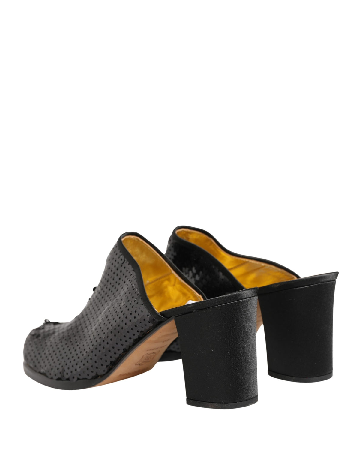 Dolce & Gabbana x Sergio Rossi Schwarze Pailletten-Mules