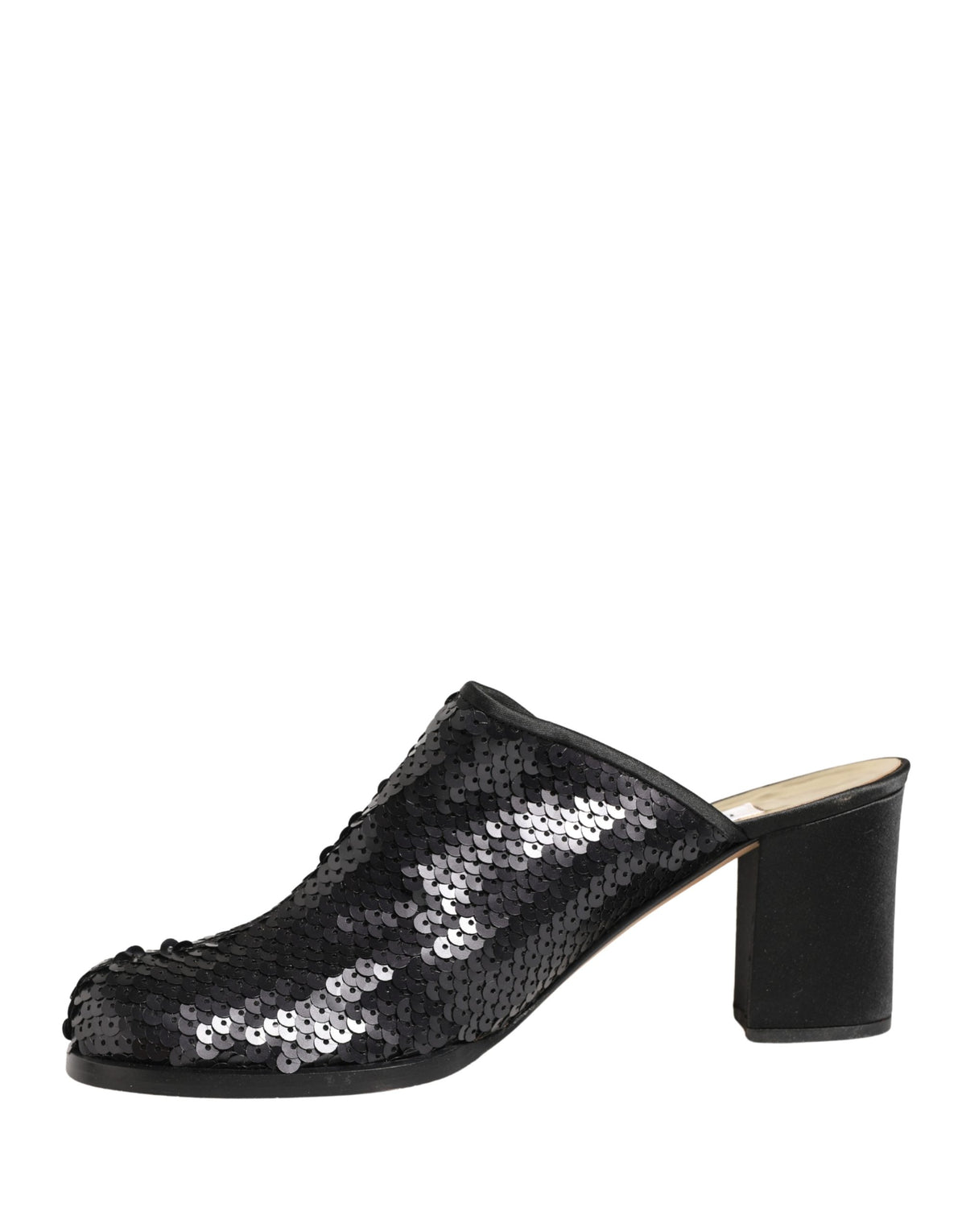 Dolce & Gabbana x Sergio Rossi Schwarze Pailletten-Mules