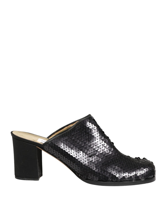 Dolce & Gabbana x Sergio Rossi Schwarze Pailletten-Mules
