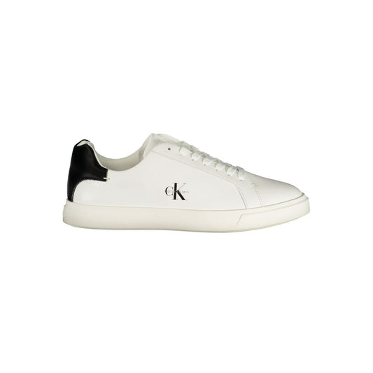 Calvin Klein Weiße Low-Top-Sneaker aus Polyester