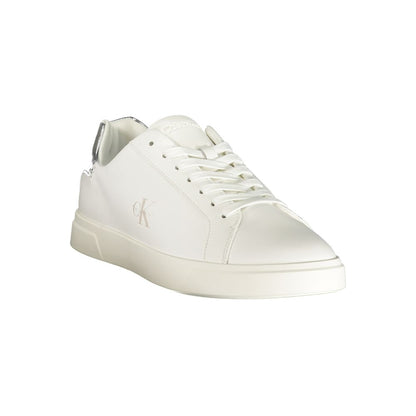 Calvin Klein Weiße Low-Top-Sneaker aus Polyester