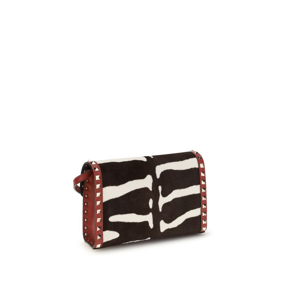 Valentino Garavani Multicolor Calf Leather Bos Taurus Schultertasche