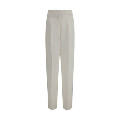 Max Mara Weiße Leinen-Freizeithose