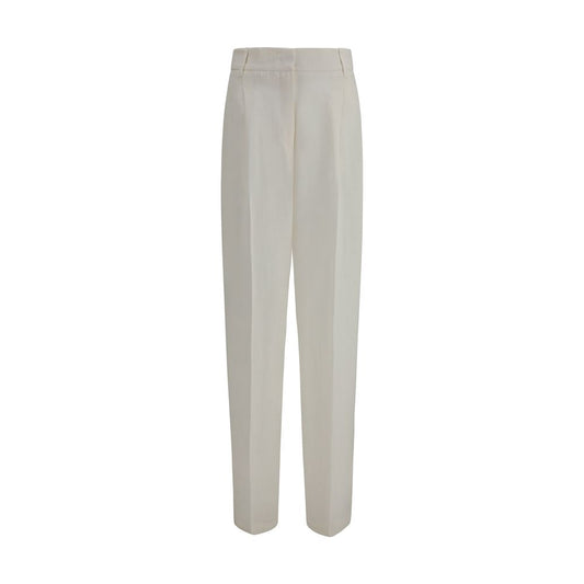 Max Mara Weiße Leinen-Freizeithose