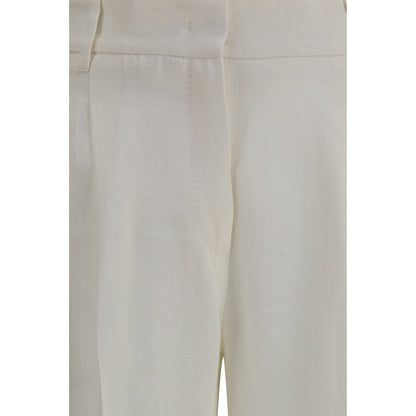 Max Mara Weiße Leinen-Freizeithose