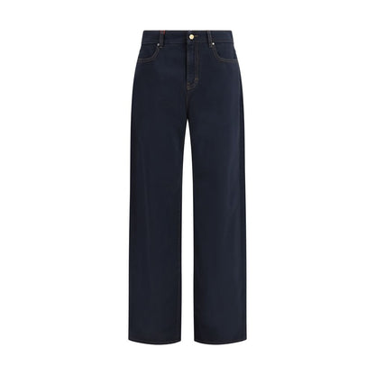 Max Mara Blaue Baumwoll-Freizeithose