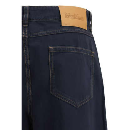 Max Mara Blaue Baumwoll-Freizeithose