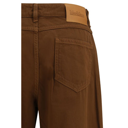 Max Mara Braune Baumwoll-Freizeithose