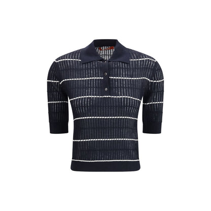 Max Mara Blaues Poloshirt aus Seide