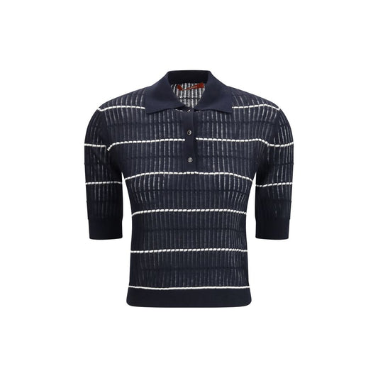 Max Mara Blaues Poloshirt aus Seide