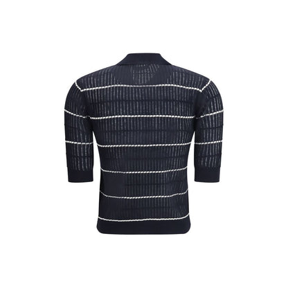 Max Mara Blaues Poloshirt aus Seide