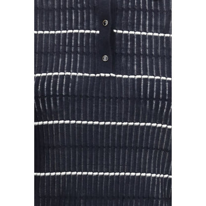 Max Mara Blaues Poloshirt aus Seide