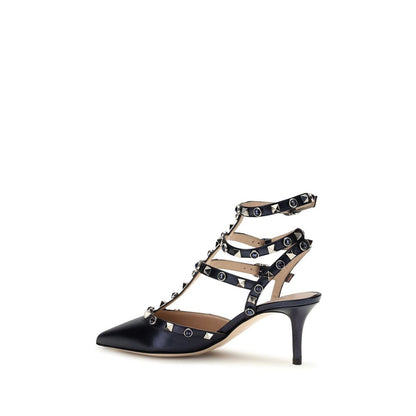 Valentino Garavani Blaue Pumps aus Kalbsleder Bos Taurus mit hohem Absatz