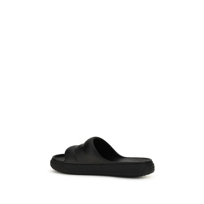 Moncler Schwarze Gummisandalen