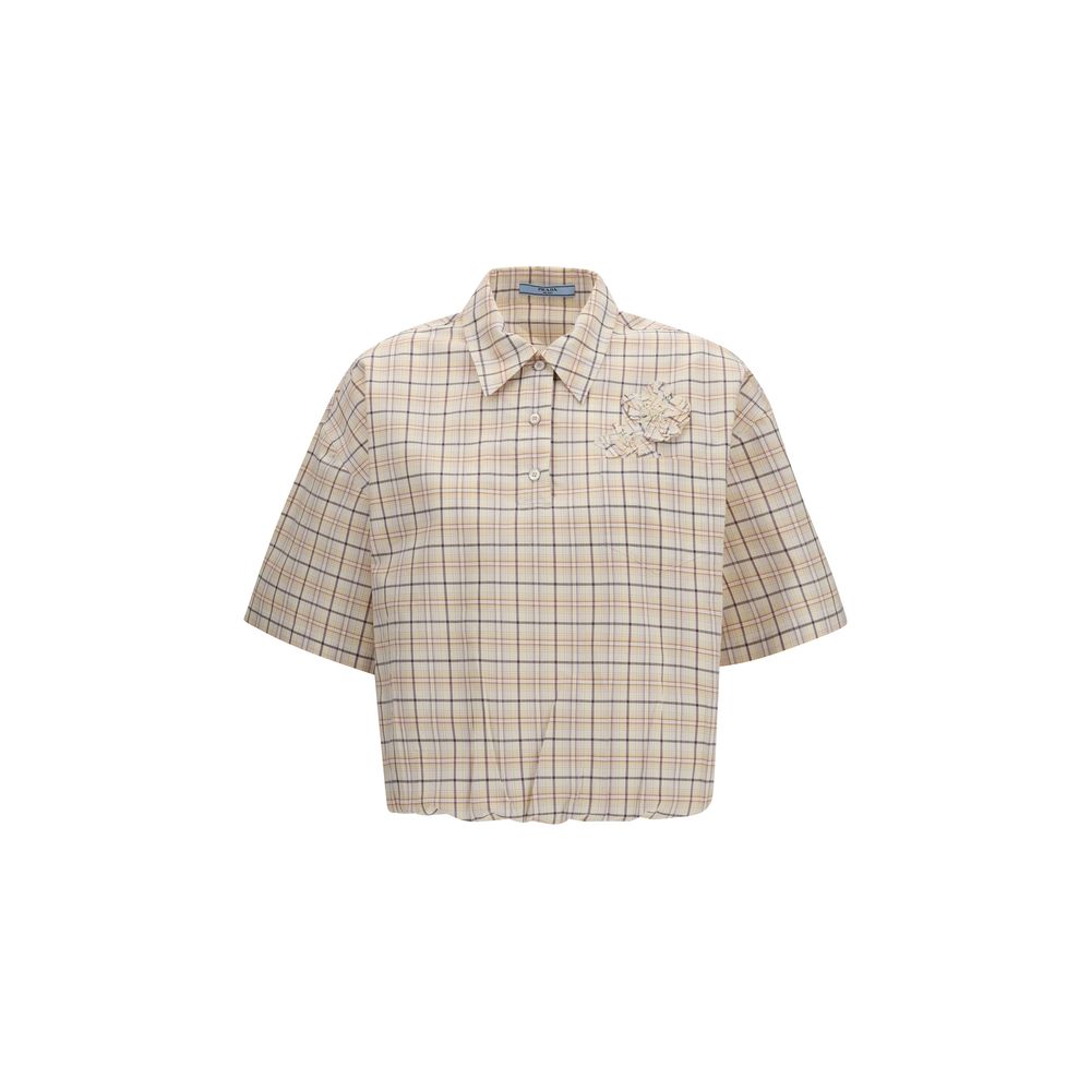 Prada Hemd mit beige Muster aus Stoff