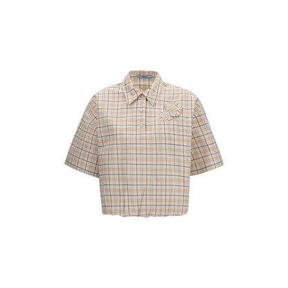 Prada Hemd mit beige Muster aus Stoff