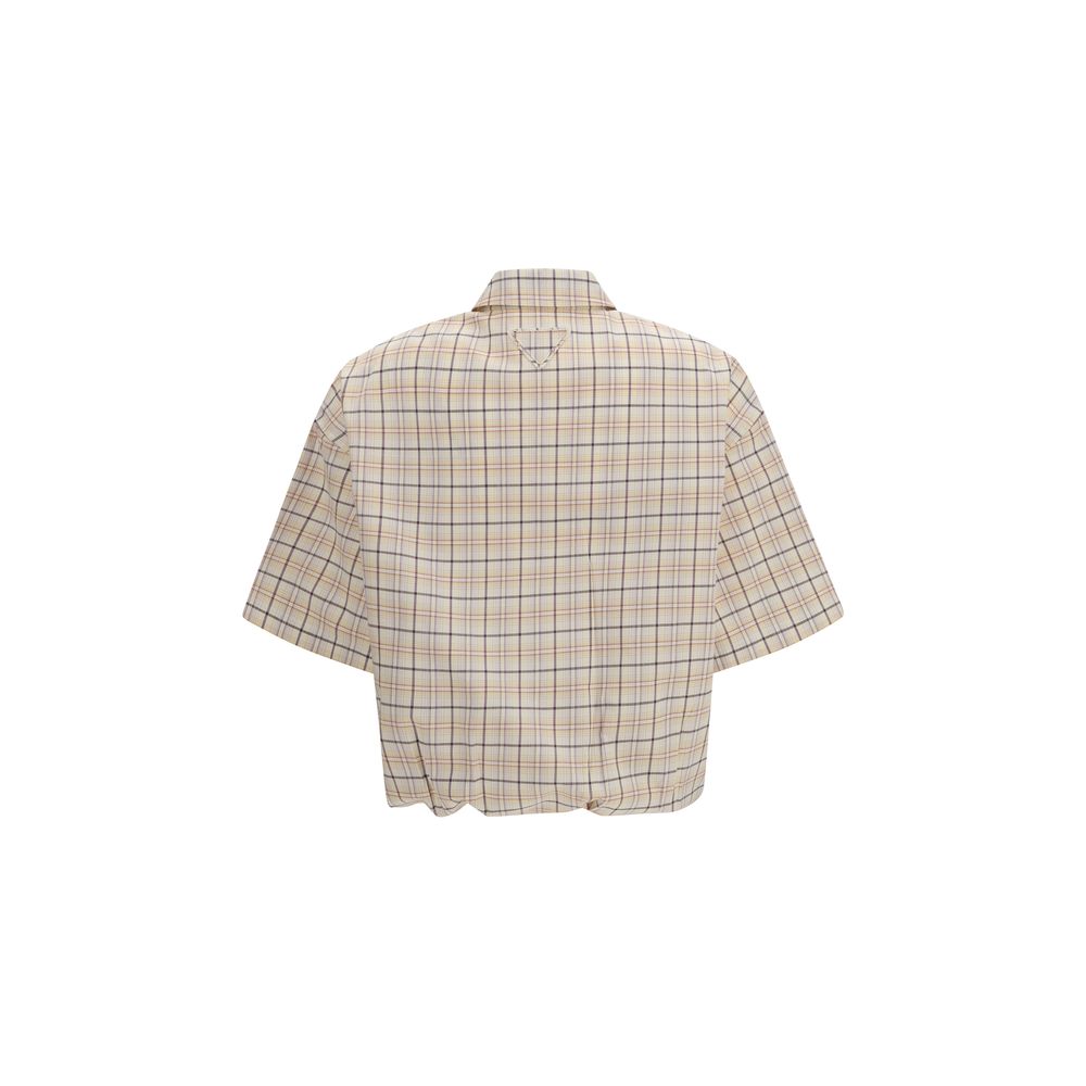 Prada Hemd mit beige Muster aus Stoff