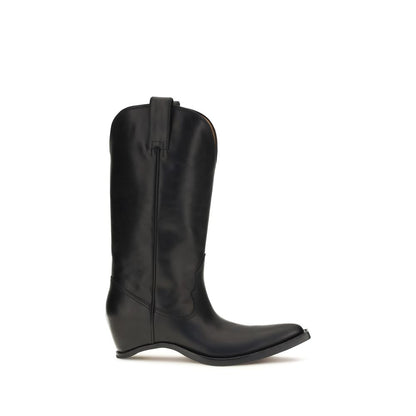 Maison Margiela Schwarze Ankle Boots aus Kalbsleder Bos Taurus